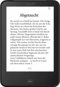 Tolino Vision 2 Front mit Text